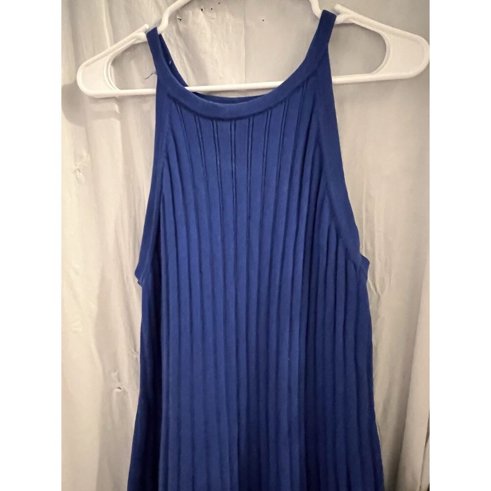 Boden Blue Sleeveless Halter Top Knitted Midi Dress Sz 12 No Size Tag - Picture 5 of 7